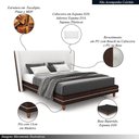 Ver imagem 3 de Conjunto Cama com Cabeceira Queen Torres Pés em Madeira Pu/bouclê Marrom/off White G91 - Gran Belo