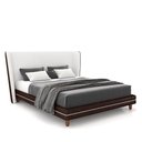 Ver mais imagens de Conjunto Cama com Cabeceira Queen Torres Pés em Madeira Pu/bouclê Marrom/off White G91 - Gran Belo