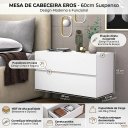 Ver imagem 3 de Mesa de Cabeceira Suspensa Eros 60 Branca