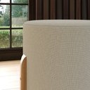 Ver imagem 2 de Kit 2 Puff Banquinho Decorativo em Linho Pés Madeira Maciça Dallas - Casa Jd Móveis - Bege