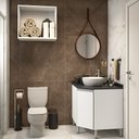 Ver imagem 1 de Gabinete para Banheiro sem Furação com Nicho Branco Suprema Luciane Móveis