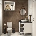 Ver imagem 2 de Gabinete para Banheiro sem Furação com Nicho Branco Suprema Luciane Móveis