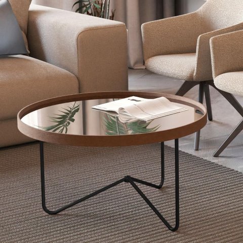 Mesa Centro de Sala Pensilvania Castanho Preto