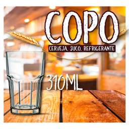 copo vidro linha chicago transparente 310ml original 123útil - 2