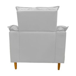 Poltrona Amamentação + Puff Luana Pés Madeira Suede:branco - 5