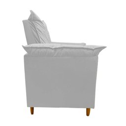 Poltrona Amamentação + Puff Luana Pés Madeira Suede:branco - 4