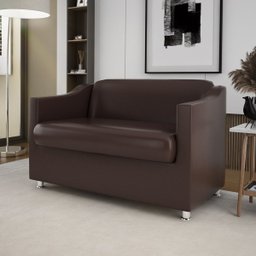 Sofá Namoradeira Decorativa 2 Lugares - Balaqui Decor Cor:Marrom - 2