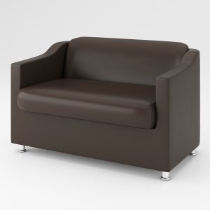 Sofá Namoradeira Decorativa 2 Lugares - Balaqui Decor Cor:Marrom