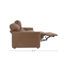 Ver imagem 3 de Sofá 2 Módulos Recliner Retrátil Reclinável Elétrico Couro Amarula 220cm