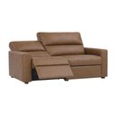 Ver imagem 5 de Sofá 2 Módulos Recliner Retrátil Reclinável Elétrico Couro Amarula 220cm