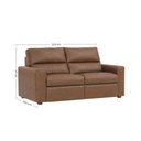 Ver imagem 2 de Sofá 2 Módulos Recliner Retrátil Reclinável Elétrico Couro Amarula 220cm