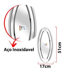 bandeja travessa oval aço inox 45cm profissional 123útil - 5 bandeja travessa oval aço inox 45cm profissional 123útil - 5