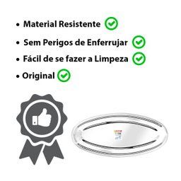 bandeja travessa oval aço inox 45cm profissional 123útil - 4 bandeja travessa oval aço inox 45cm profissional 123útil - 4