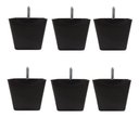 Ver imagem 1 de Kit 6 Pés para Sofa Rack Estofados Modelo Cadency Preto Trapézio Alt 6 Cm