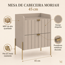 Ver imagem 4 de Mesa Lateral para Cama Moriah Marrom 45cm Retro 100% MDF