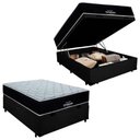 Ver imagem 1 de Cama Box Baú Airtech Antares Casal + Colchão de Molas Ensacadas - Ortobom - Spring - 138x188x67cm