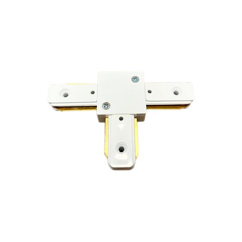 Conector Emenda Modelo T para Trilhos de Sobrepor Branco