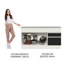Ver imagem 2 de Balcão Pia Madesa Glamy 150Cm 2 Portas 2 Gaveta Branco Preto