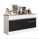 Ver imagem 1 de Balcão Pia Madesa Glamy 150Cm 2 Portas 2 Gaveta Branco Preto