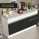Ver imagem 7 de Balcão Pia Madesa Glamy 150Cm 2 Portas 2 Gaveta Branco Preto