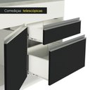 Ver imagem 6 de Balcão Pia Madesa Glamy 150Cm 2 Portas 2 Gaveta Branco Preto