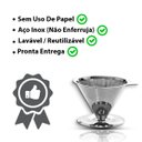 Ver imagem 4 de Filtro Coador para Cafe Reutilizável de Inox grande sem filtro