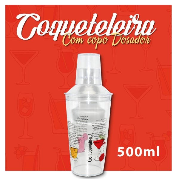Coqueteleira 500ML Personalizada Barman Bar Caipirinha Drink - 2