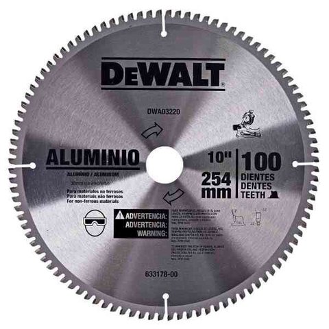 Lamina Serra Dewalt 10pol 100 Dentes Aluminio