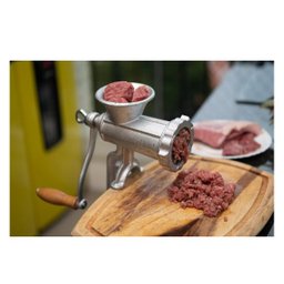 Kit Moedor de carne Manual Aço Cozinha + Bacia Inox Grátis - 3