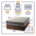 Ver imagem 2 de Conjunto Box Baú Super King Preston Marrom 193x203x78 c/ Molas Ensacadas