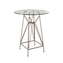 Ver imagem 5 de Jogo Mesa Bistrô Eames Vidro 60Cm 2 Banquetas Preta Base Ferro Cobre - Cor: Branco