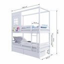Ver imagem 4 de Beliche Infantil Casinha Reta com 02 Gavetas Madeira Maciça Branco Megamobília 199.4cm