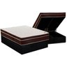 Cama Box Baú Queen: Colchão Ortopédico Ortobom Exclusive + Base CRC Suede Black(158x198) - 1