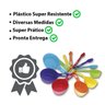 Medidor xicara colheres 12 pçs coloridos plástico cozinha - 4