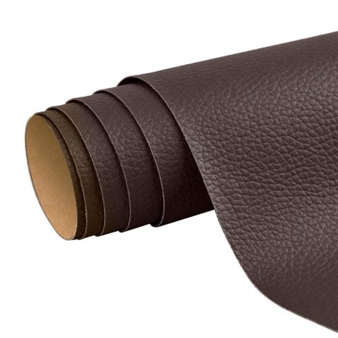 Adesivo Revestimento em Couro Sintético Marrom Escuro 50x137cm