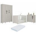 Ver imagem 2 de Quarto de Bebê Completo com Berço Americano 3 em 1 Colchão Incluso Suspiro Multimóveis MP4632 -