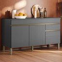 Ver imagem 2 de Balcao com Tampo 3 Portas 1 Gaveta 150 Cm Line Gris Ktp