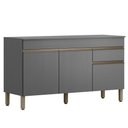 Ver imagem 1 de Balcao com Tampo 3 Portas 1 Gaveta 150 Cm Line Gris Ktp