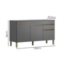 Ver imagem 3 de Balcao com Tampo 3 Portas 1 Gaveta 150 Cm Line Gris Ktp