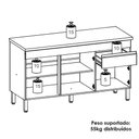 Ver imagem 4 de Balcao com Tampo 3 Portas 1 Gaveta 150 Cm Line Gris Ktp