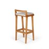 Conjunto Mesa Bistrô Alta Redonda Murilo 60cm Branca com 3 Banquetas Estofadas Elô - Cinza Claro - 4