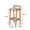 Conjunto Mesa Bistrô Alta Redonda Murilo 60cm Branca com 3 Banquetas Estofadas Elô - Cinza Claro - 6