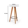 Conjunto Mesa Bistrô Alta Redonda Murilo 60cm Branca com 3 Banquetas Estofadas Elô - Cinza Claro - 5