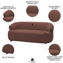 Ver imagem 3 de Sofá 3 Lugares Living Orgânico Sala de Estar 170cm Conka F05 Veludo Chocolate - Mpozenato