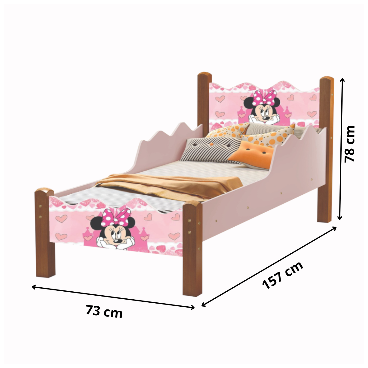 Mini Cama Infantil Menina Minnie Mel/rosê - 4