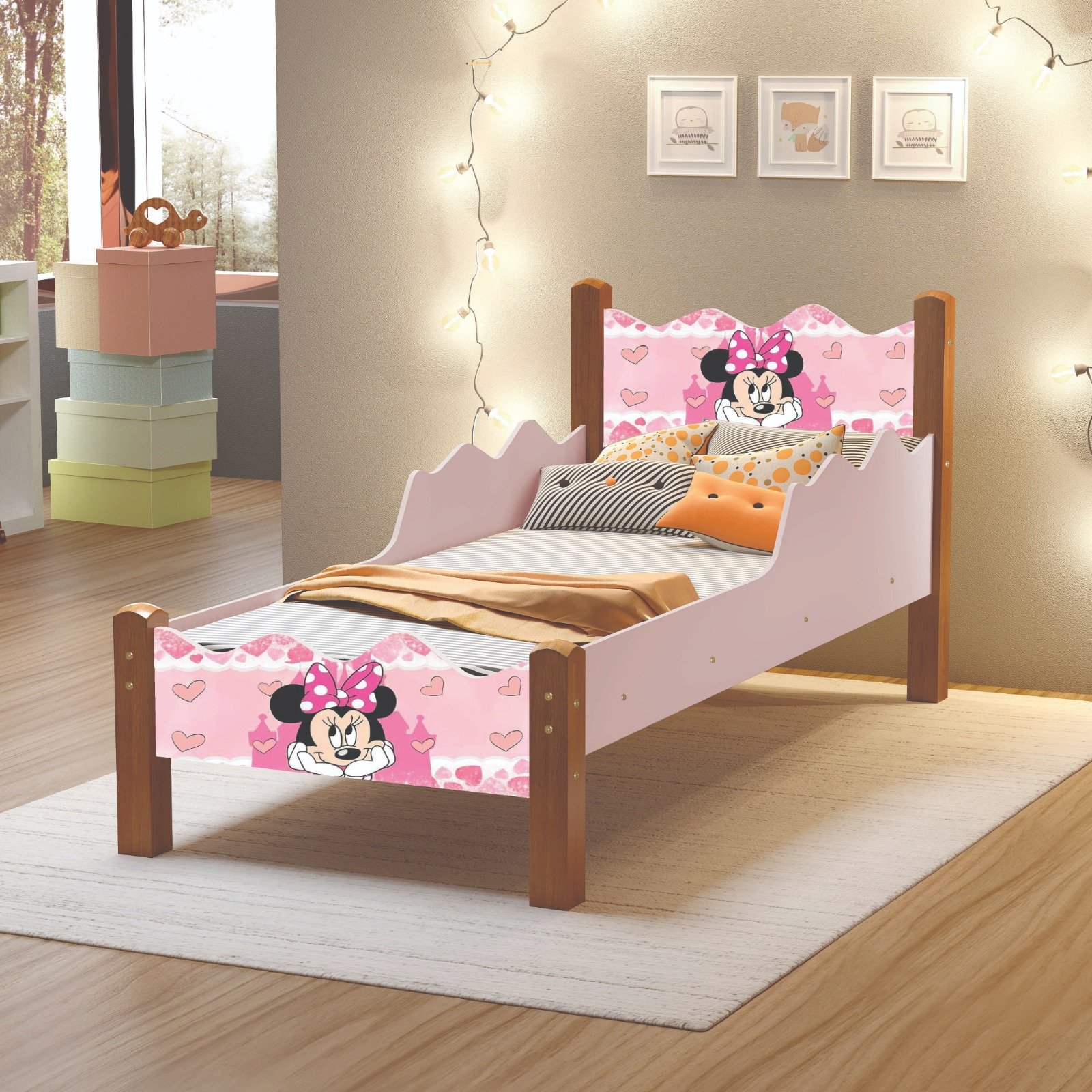 Mini Cama Infantil Menina Minnie Mel/rosê