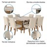 Conjunto de Mesa Sala de Jantar Ancara com 8 Cadeiras e Tampo Giratório Bege/Off White 1,36m Dobu - 4