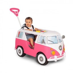 Carrinho Infantil de Passeio e Pedal com Cinto de Segurança Kombina - Calesita Rosa - 4