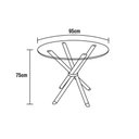 Ver imagem 4 de Conjunto: Mesa Sala Jantar Volga C/ Tampo de Vidro 95cm e 4 Cadeiras Holanda Cromada - Courano Preto