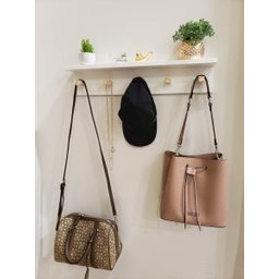 Cabideiro de Parede MDF 60CM Pinos Organizador Prateleira - 2